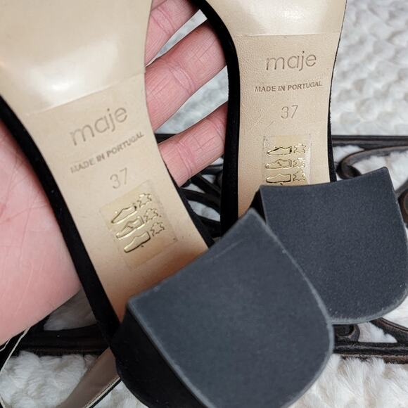 NIB Maje Faria Pumps in Black Suede, Sz 37 / US 6-6.5 - Picture 7 of 13